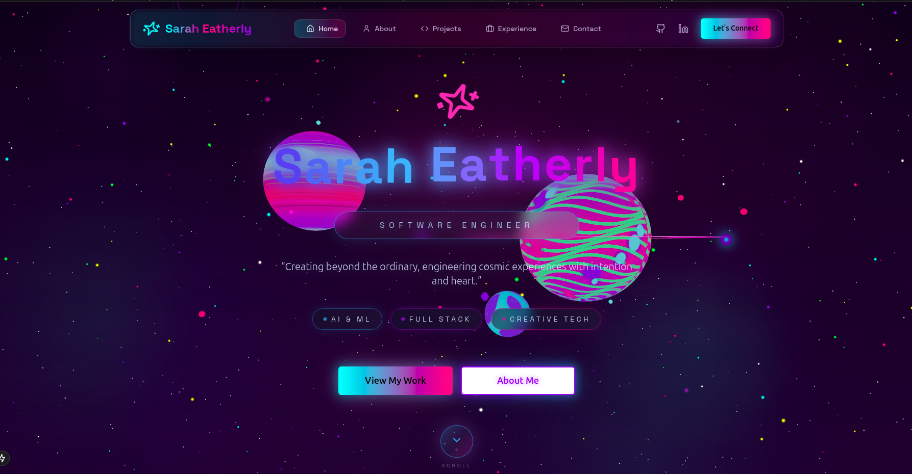 Cosmic Portfolio Site